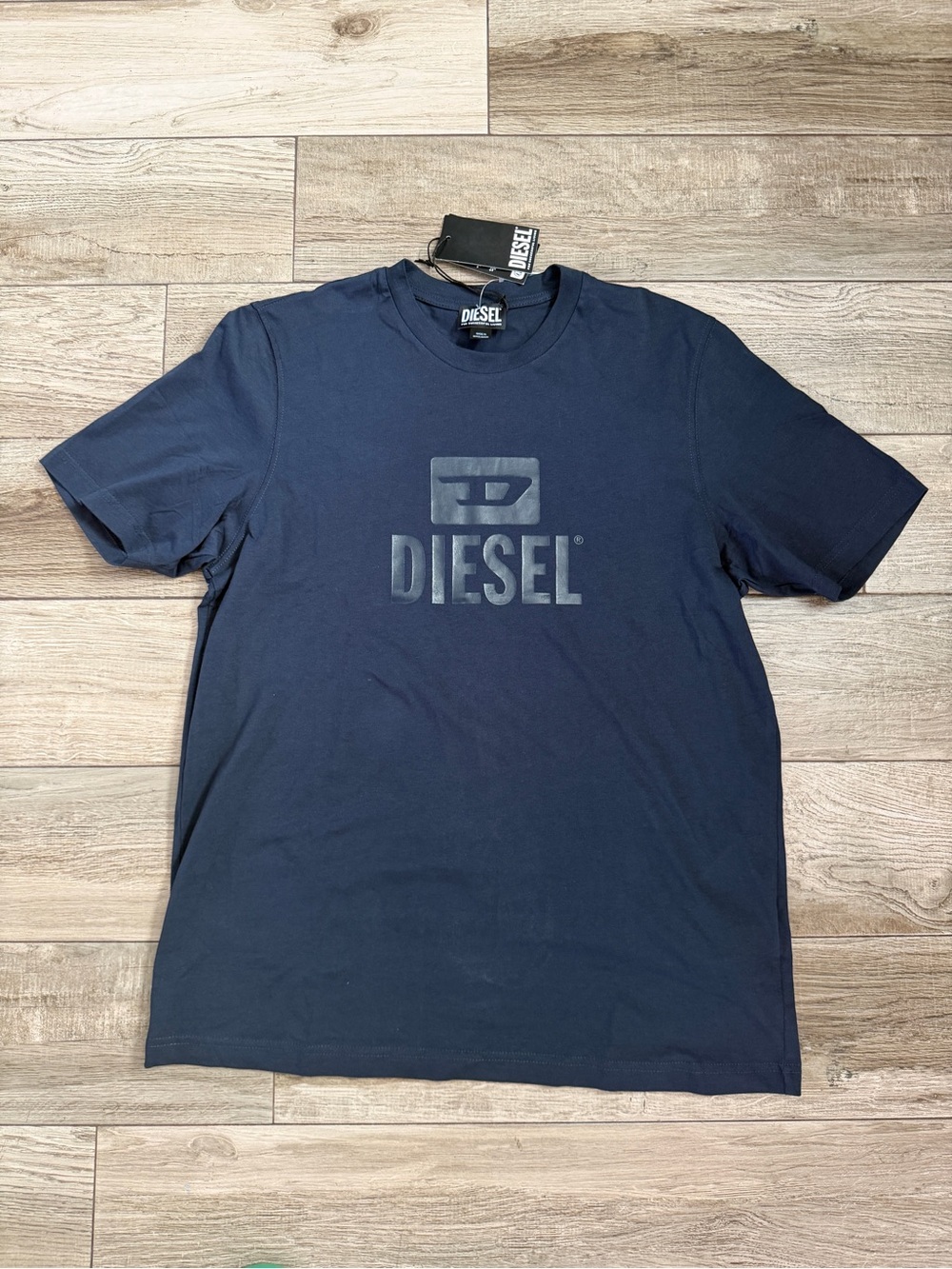 $80 Diesel Men's Diesel T-Diego Tone on Tone T-Shirt in midnight/blue - L - NWT